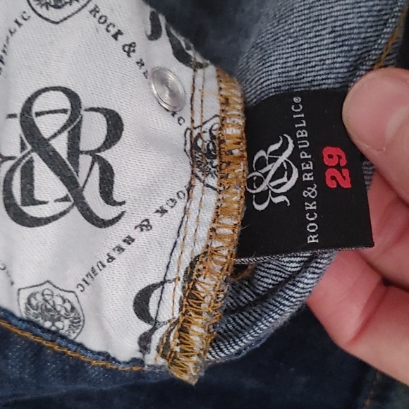 Rock & Republic low rise, straight leg dark wash, size 29 jeans. Y2k - Picture 3 of 5